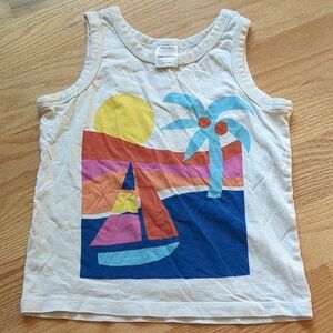 Hanna Andersson Cream Tank Top with Colorful Sailboat Print